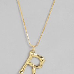 Peora Gold Plated Alphabet R Pendant with Chain-picture-35