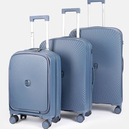 The Roadster Life Co. Set of 3 Textured 360 Degree Rotation Trolley Bag-5