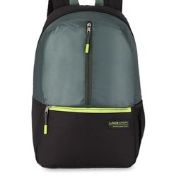 LAVIE SPORT Unisex Olive Green & Black Colourblocked Backpack-picture-1