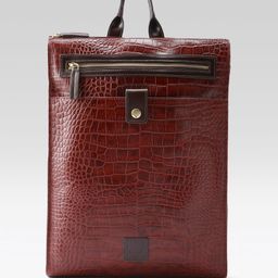 Hidesign Women ORIANE 01 Croc Textured Leather Laptop Backpack-48