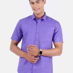 Ramraj Men Purple Solid Pure Cotton Casual Shirt-image-25