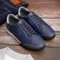 LOUIS STITCH Men Blue Casual Side Punch Sneakers-picture-53
