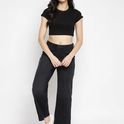 TALES & STORIES Women Mid-Rise Flared Cotton Jeans-picture-34