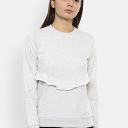 Van Heusen Woman Women Grey Melange Solid Sweatshirt-image-99