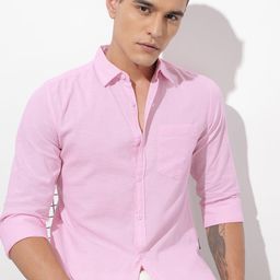 The Roadster Lifestyle Co. Solid Cotton Linen Shirt-image-68