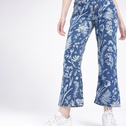 glitchez Women Floral Printed Bootcut Jeans-picture-4