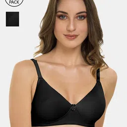 Tweens Pack of 2 Black Solid Non-Wired Lightly Padded Everyday Bra TLW-313-image-42