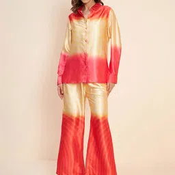 Antheaa Ombre Dyed Shirt & Palazzos-image-75