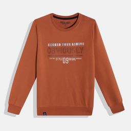 Monte Carlo Boys Rust Orange & White Printed Sweatshirt-image-74