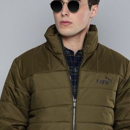 Puma Men Olive Green Essential+ Regular Fit Padded Jacket-image-56