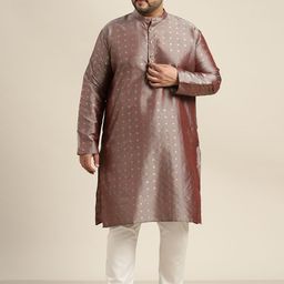 SOJANYA PLUS Men Mauve Printed Kurta with Pyjamas-66