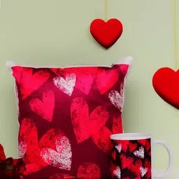Archies Love Gifts Red Printed Mug & Cushion Set-image-85