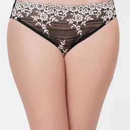 Wacoal Women Black Solid Bikini Lace Briefs-image-25
