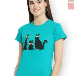 Fabflee Women Multicoloured 3 Printed T-shirt-picture-19