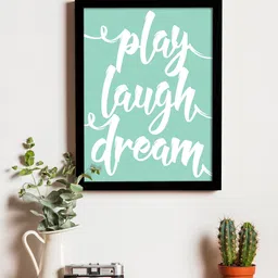 Art Street Blue & White Printed Synthetic Wood Framed Individual Wall Art-image-61