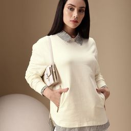 Chemistry Pure Cotton Shirt Collar Sweatshirt-image-93