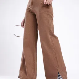glitchez Women Wide Leg Slit Detail Jeans-picture-34