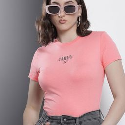 Tommy Hilfiger Brand Logo Printed Slim Fit T-shirt-image-64