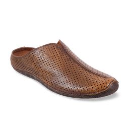 Mochi Men Tan Brown Solid Leather Shoe-Style Sandals-image-70