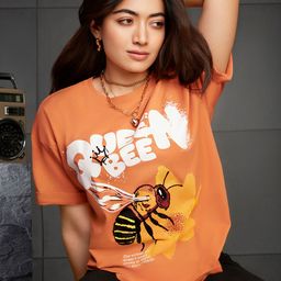 Bewakoof Women Biker Printed Applique T-shirt-image-49