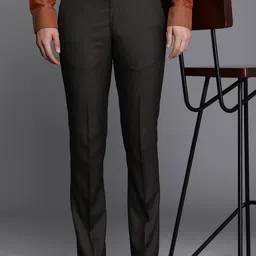Louis Philippe Men Slim Fit Mid-Rise Formal Trousers-picture-47