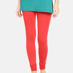 TWIN BIRDS Women Red Solid Churidar-Length Leggings-picture-16
