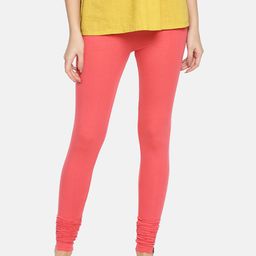 TWIN BIRDS Women Pink Solid Churidar-Length Leggings-55