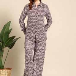 Mast & Harbour Geometric Printed Shirt With Trousers Co-ords-picture-22