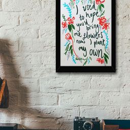 TIED RIBBONS White & Green Printed Synthetic Fibre Framed Wall Art-image-80