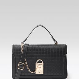 Mast & Harbour Geometric Textured Structured Satchel Bag-79