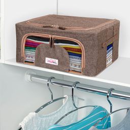 BlushBees Brown Solid Storage Box For Clothes-43