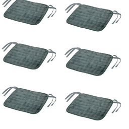 Aura Grey 6Pieces Textured Cotton Chair Pads-image-10