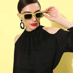Zastraa Women Stunning Black Solid Twist & Knot Top-image-76