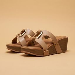 ERIDANI Women Wedge Sandals with Buckles-49