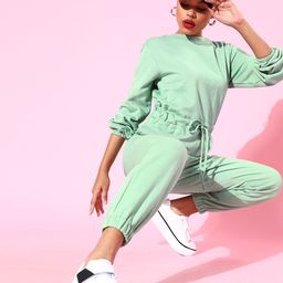 Athena Green Jumpsuit with Drawstring-33