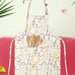 ArtzFolio Beige & White Printed Pure Cotton Apron-0