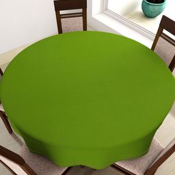 SWAYAM Green Round 72" Cotton Table Cloth-14