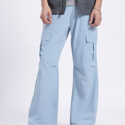glitchez Men Swaggy Baggy Mid-Rise Cargo Style Trousers-image-83