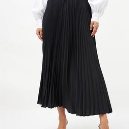 SASSAFRAS Black Accordian Pleat Maxi Flared Skirt-image-80