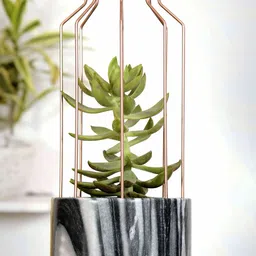 POSH-N-PLUSH Grey Metal Mesh Planter-8