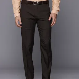 Raymond Men Self Design Textured Slim Fit Formal Trousers-picture-49