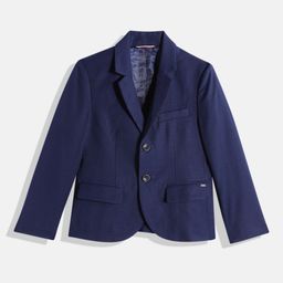Tommy Hilfiger Boys Blue Solid Single-Breasted Casual Blazer-image-12