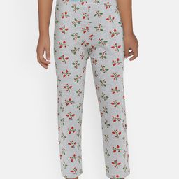 SINI MINI Girls Grey & Red Printed Lounge Pants-image-82
