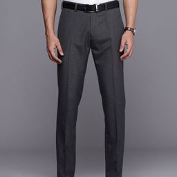 Raymond Men Checked Slim Fit Formal Trousers-image-58