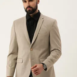 Peter England Elite Self Design Slim Fit Single-Breasted Formal Blazers-image-55