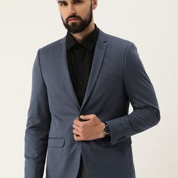 Peter England Elite Self Design Slim Fit Single-Breasted Formal Blazers-picture-32