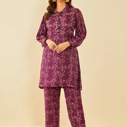 Soch Muslin Co-Ord Set With Sequins-image-5