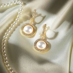 Manikya Gold-Plated Circular Drop Earrings-4