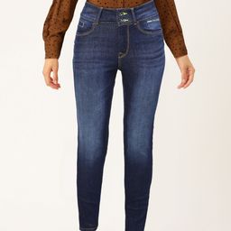 Flying Machine Women Blue Super Skinny Fit High-Rise Clean Look Stretchable Jeans-picture-47
