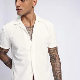 glitchez Urban Vibe Waffle Weave Knitted Shirt-image-18